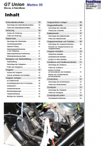 Reparaturanleitung RIS, GT UNION Matteo 50 ECS, 4T, Gemischaufbereitung und Diagnose