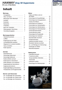 Reparaturanleitung RIS, Hanway Xray 50 Supermoto, 2T, Antrieb und Motor