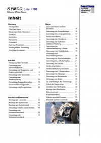 Reparaturanleitung RIS, KYMCO Like II 50, 4T, Antrieb und Motor